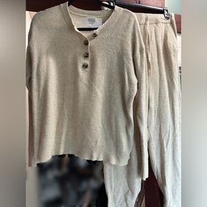 Beige sweater lounge set